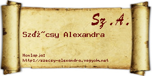 Szécsy Alexandra névjegykártya